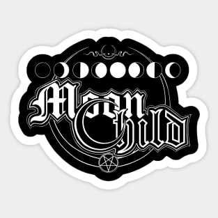 Moon Child - girl, woman, snake, goth, retro dark, half moon, night night, snake, vampire, dark sticker Sticker